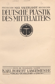 Deutsche Plastik des Mittelalters