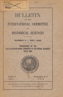 VI-e Congrès international des sciences historiques Oslo, 1928 : actes du Congrès