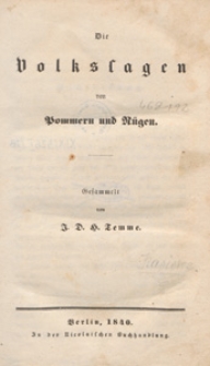 Die Volkslagen von Pommern und R&uuml;gen