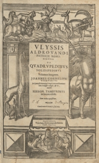 Vlyssis Aldrovandi De qvadrvpedibvs solidipedibvs. Vol. integrum