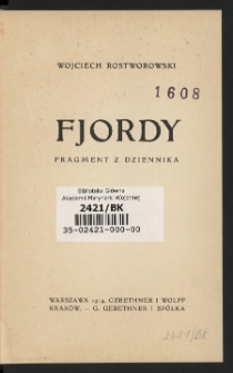 Fjordy. Fragment z dziennika