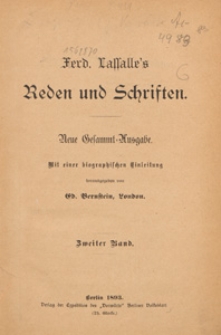 Ferd. Lassalle's Reden und Schriften. Bd. 2