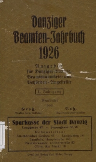 Danziger Beamten - Jahrbuch 1926