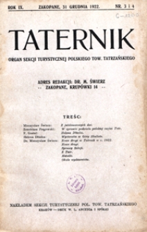 Taternik, 1922, nr 3-4