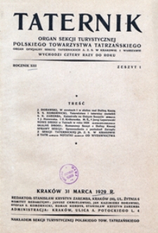 Taternik, 1929, nr 1