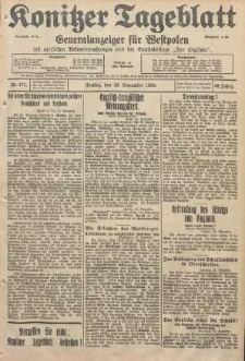 Konitzer Tageblatt.Amtliches Publikations=Organ, nr271