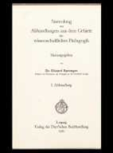 Die Organisation des Volksschul- und Seminarwesens in Preu&szlig;en 1809-1819 : mit besonderer Ber&uuml;cksichtigung der Wirksamkeit Ludwig Natorps