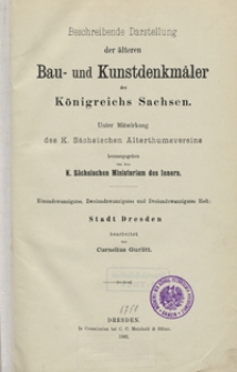 Beschreibende Darstellung der älteren Bau- und Kunstdenkmäler des Königreichs Sachsen. H. 21. Stadt Dresden