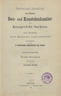 Beschreibende Darstellung der älteren Bau- und Kunstdenkmäler des Königreichs Sachsen. H. 22/23. Stadt Dresden