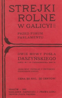 Strejki rolne w Galicyi : przed forum parlamentu