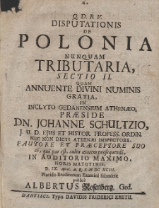 Disputationis De Polonia Nunquam Tributaria, Sectio [...]. Cz. 2