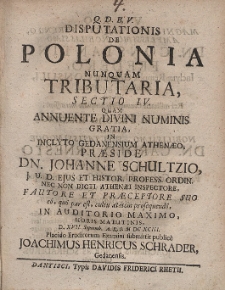 Disputationis De Polonia Nunquam Tributaria, Sectio [...]. Cz. 4