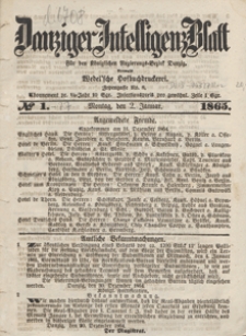 Danziger Intelligenz Blatt für den Königlichen Regierungs-Bezirk Danzig, 1865.01.21 nr 18