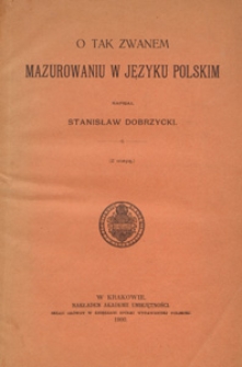 O tak zwanem mazurowaniu w języku polskim