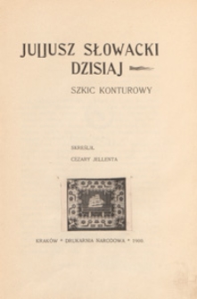 Juliusz Słowacki dzisiaj : szkic konturowy
