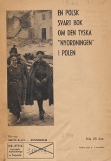 En polsk svart bok om den tyska "nyordningen" i Polen