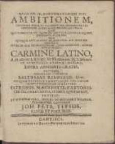 Ambitionem, Turbarum Illam, Et Calamitatum Innumerabilium [...] Constituit Balthasar Rennerus, Ged. [...] Invitat [...] Convocat Joh. Petr. Titius [...]