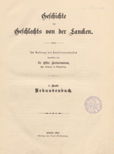 Geschichte des Geschlechts von der Lancken. Bd. 1, Urkundenbuch