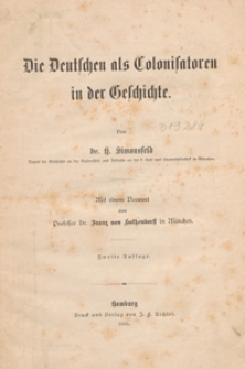 Die Deutschen als Colonisatoren in der Geschichte