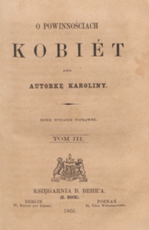 O powinnościach kobi&eacute;t. T. 3