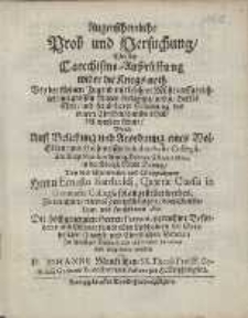 Augenscheinliche Prob und Versuchung Wie die Catechisms-Außrüstung [...] Welche Auff Beliebung und Anordnung eines [...] Scholarchalis Collegii Am Tage Matthiæ dem 24. Februarii Anno 1659 [...] von [...] Herrn Ernesto Bartholdi [...] sol angestellet werden [...] Zu welchem /