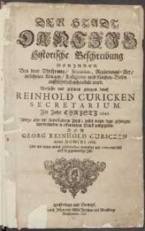 Der Stadt Dantzig Historische Beschreibung [...]