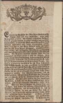 Als die neue Kantzel in der Ober Pfarr-Kirchen zu St. Marien ausgesetzet wurde: so ward denen Nachk&ouml;mmlingen zum Besten, folgende Nachricht auf Pergament gedruckt, in einer bleiernen Schachtel im Kantzel Fuss eingelegt und aufbehalten