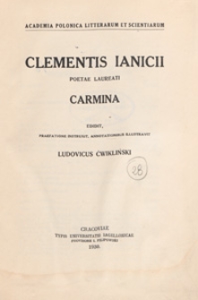 Clementis Ianicii poetae laureati Carmina
