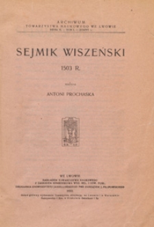 Sejmik wiszeński 1503 r.
