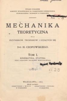 Kinematyka, statyka oraz podstawy rachunku wektorowego