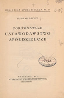 Por&oacute;wnawcze ustawodawstwo sp&oacute;łdzielcze