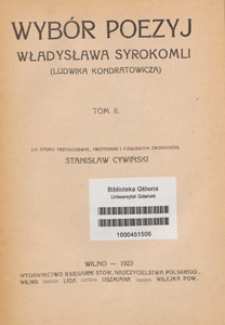 Wybór poezyj Władysława Syrokomli (Ludwika Kondratowicza). T. 2