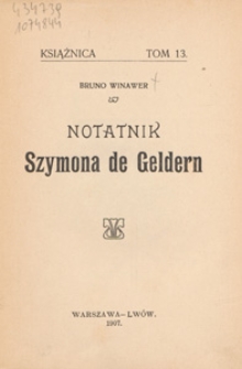Notatnik Szymona de Geldern