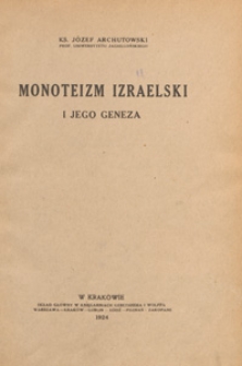 Monoteizm izraelski i jego geneza