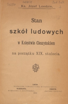 Stan szkół ludowych w Księstwie Cieszyńskim na początku XIX. stulecia