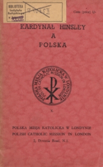 Kardynał Hinsley a Polska