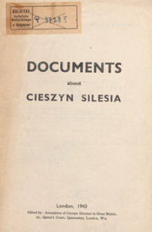 Documents about Cieszyn Silesia