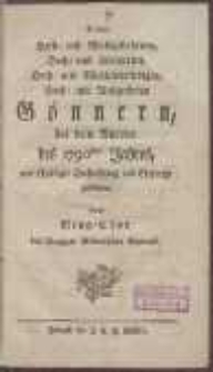 Allen Hoch- und Wohlgebohrnen [...] Gönnern, bey dem Antritt des 1790sten Jahres in schuldiger Hochachtung und Ehrfurcht gewidmet vom Sing-Chor des Danziger Akademischen Gymnasii.