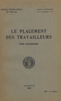 Le placement des travailleurs : etude internationale