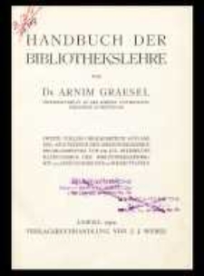 Handbuch der Bibliotekslehre