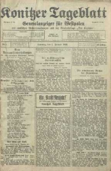 Konitzer Tageblatt.Amtliches Publikations=Organ, nr1