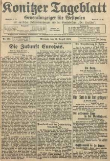 Konitzer Tageblatt.Amtliches Publikations=Organ, nr191