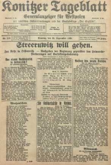 Konitzer Tageblatt.Amtliches Publikations=Organ, nr219