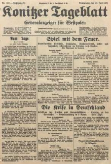 Konitzer Tageblatt.Amtliches Publikations=Organ, nr167