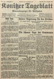 Konitzer Tageblatt.Amtliches Publikations=Organ, nr176