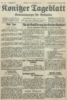 Konitzer Tageblatt.Amtliches Publikations=Organ, nr181