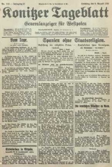 Konitzer Tageblatt.Amtliches Publikations=Organ, nr182