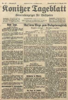 Konitzer Tageblatt.Amtliches Publikations=Organ, nr187