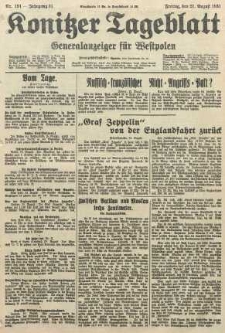 Konitzer Tageblatt.Amtliches Publikations=Organ, nr191