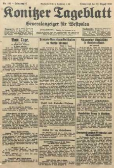 Konitzer Tageblatt.Amtliches Publikations=Organ, nr192
